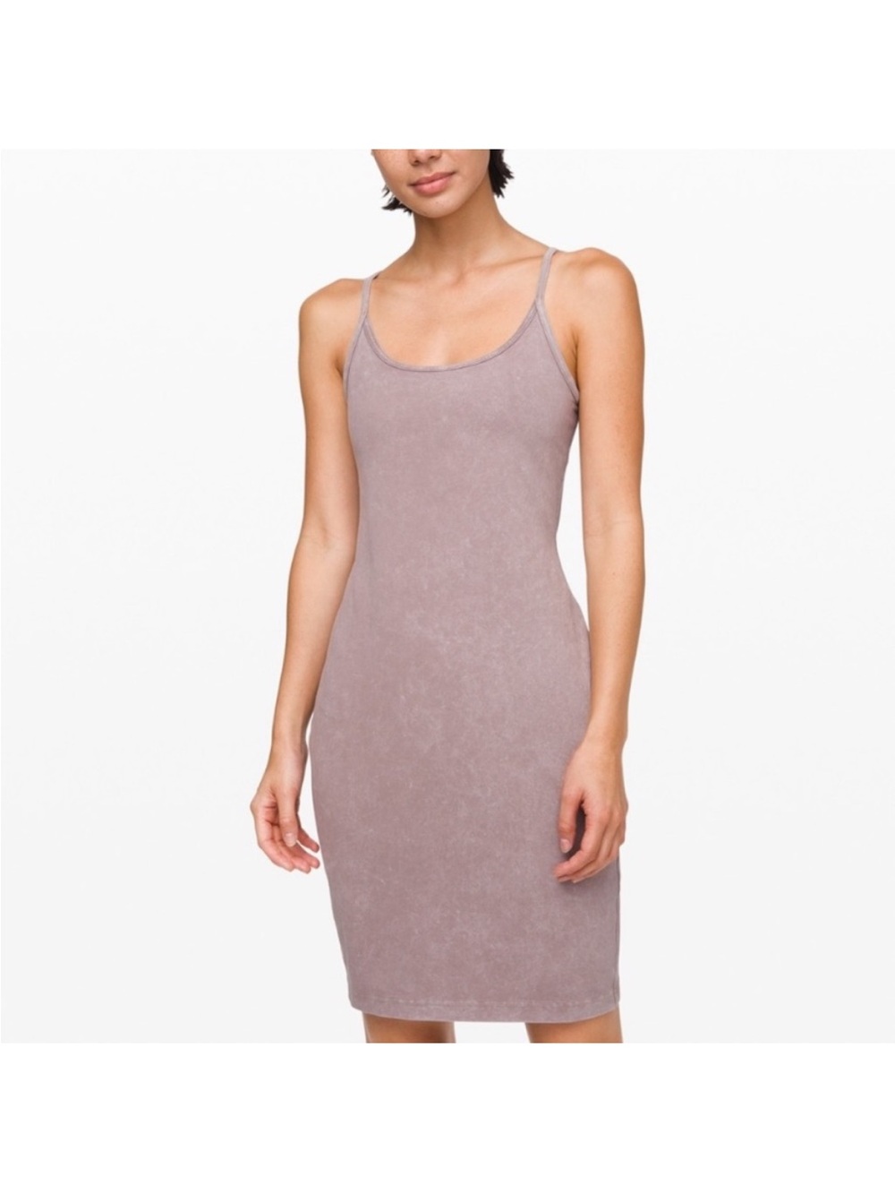 Lululemon Inner Glow Dress Size 2 | Washed Half Moon Bodycon Midi Stretch